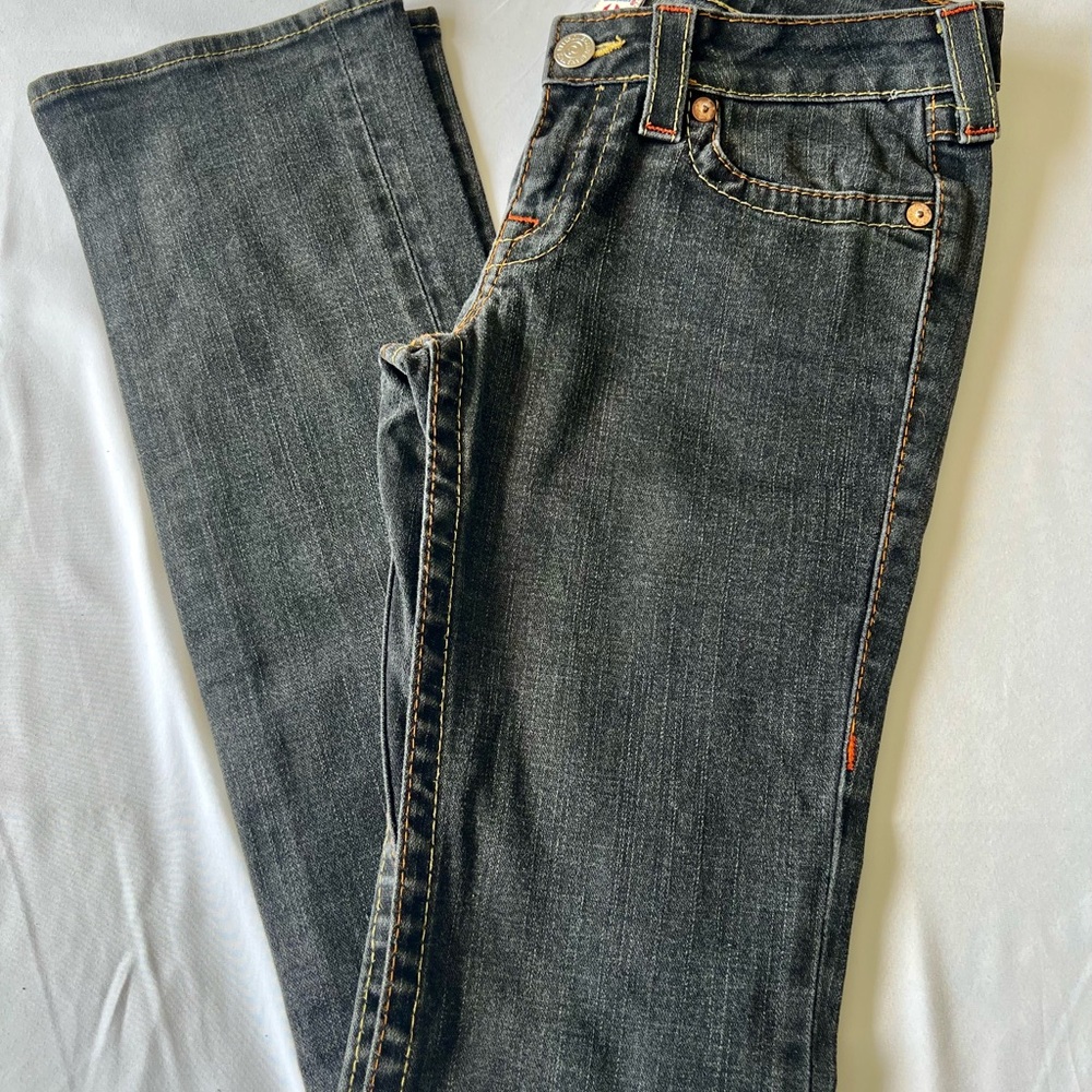 True Religion size 28 Bootcut Blackish Gray blue Jean